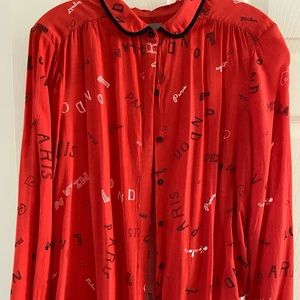 Lightweight buttondown chic red Anthro top